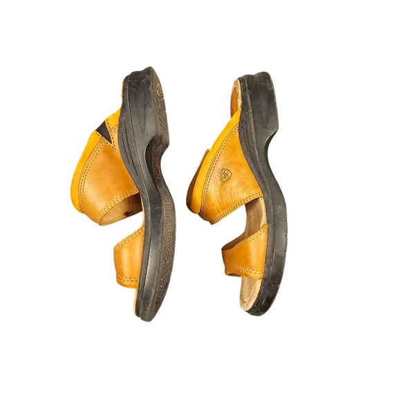 Ariat Leather Slide Sandals Womens 5.5 B Style 95120 Tan Stretch Comfort Casual - Picture 4 of 8